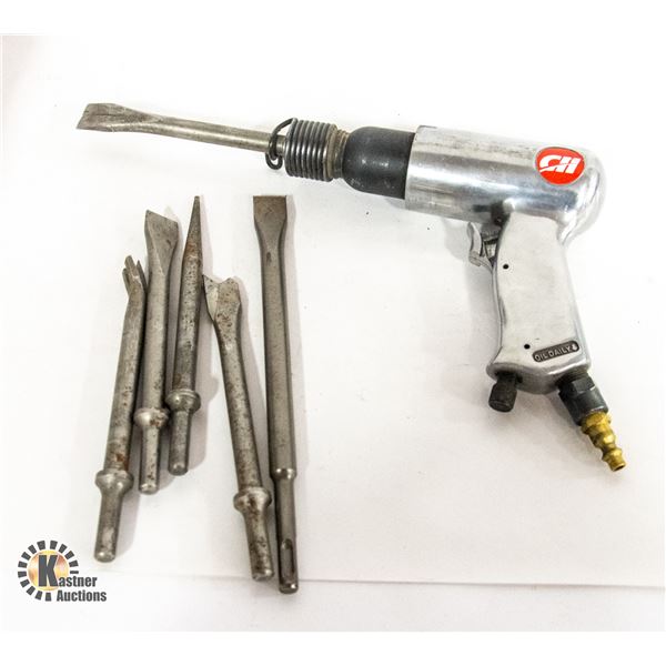 CAMPBELL HAUSFELD AIR HAMMER WITH 6 PC ATTACHMENTS