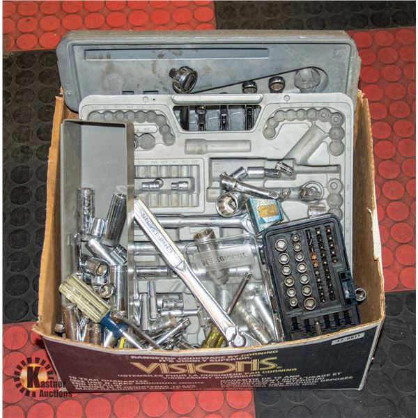LARGE LOT SOCKETS + RATCHETS