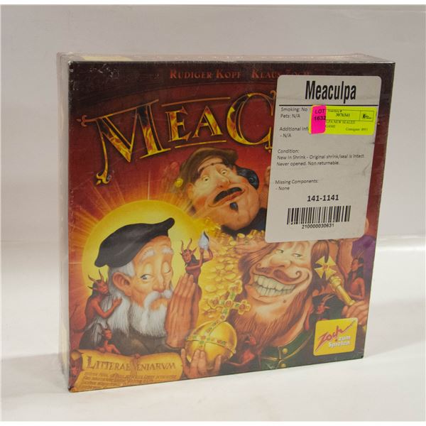 MEACULPA NEW SEALED BOARDGAME