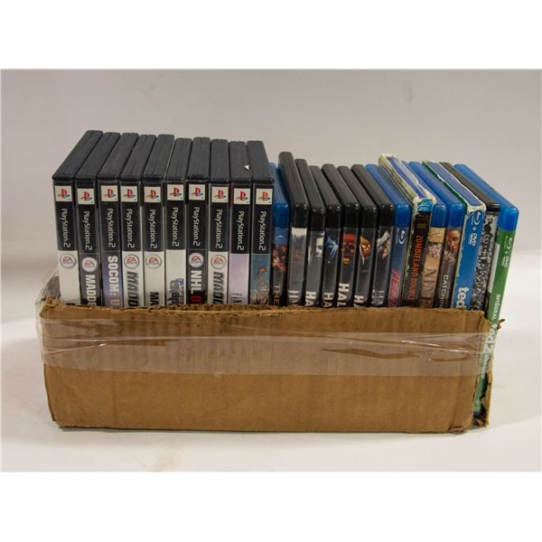 BOX OF 20+ BLURAY AND GAMES