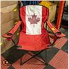 Image 1 : RED+WHITE CANADA FOLDING LAWN CHAIR