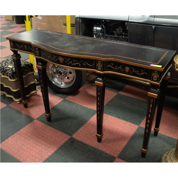 BLACK AND GOLD ORNATE SIDE TABLE