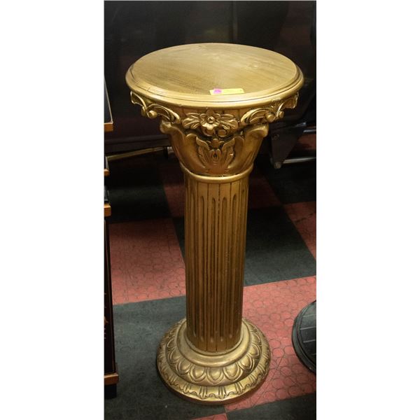 GOLD TONE PEDESTAL PLANT STAND