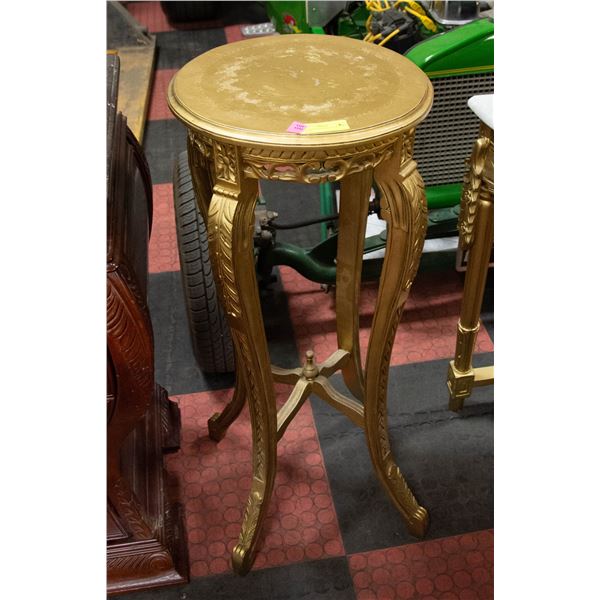 GOLD TONE PEDESTAL PLANT STAND