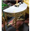 Image 1 : GOLD AND MARBLE HALF MOON SIDE TABLE