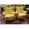 Image 1 : PAIR OF GOLD TONE SITTING ROOM CHAIRS
