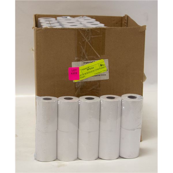 CASE OF 90 ROLLS OF ATM PAPER 2 1/4X50FT