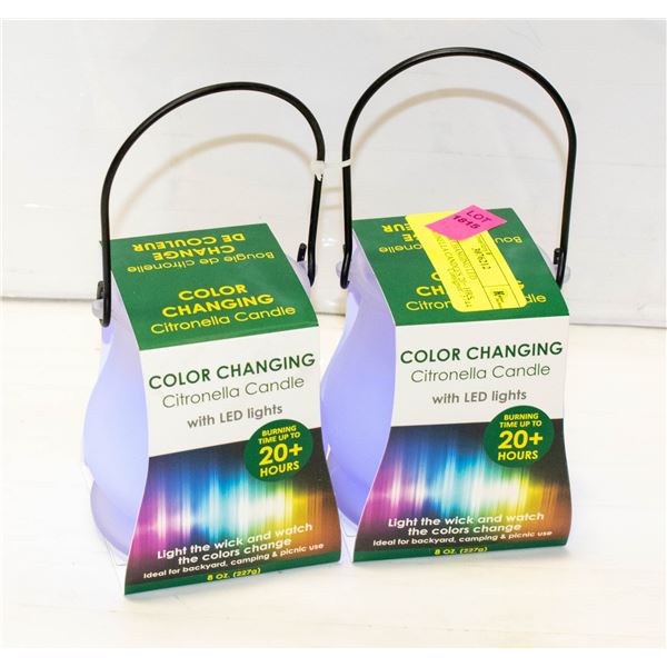 2 COLOR CHANGING LED CITRONELLA CANDLES 20+ HRS