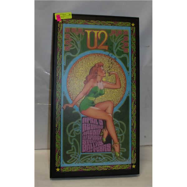 SIGNED BOB MASSE U2 CONCERT POSTER FRAMED