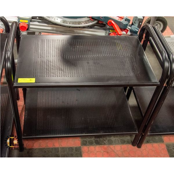 2 TIER SOLID METAL SHELVING UNITS 14D X 25.5W X