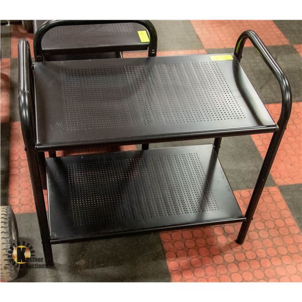 2 TIER SOLID METAL SHELVING UNITS 14D X 25.5W X