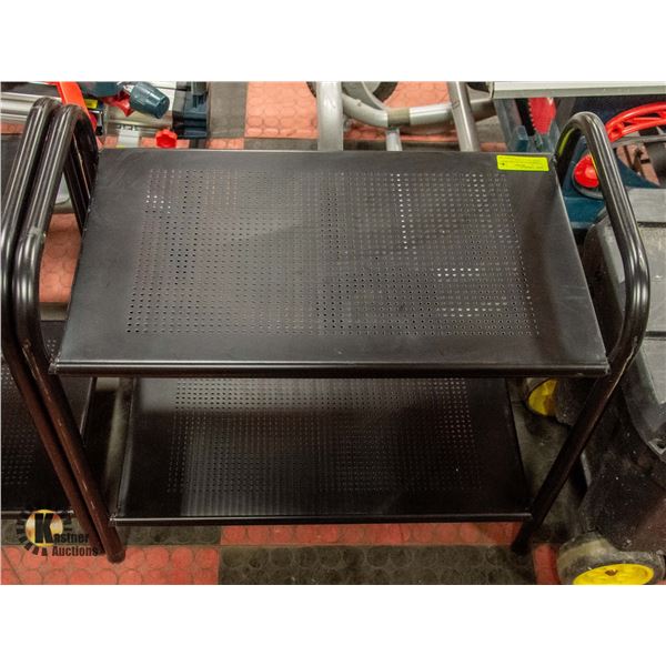 2 TIER SOLID METAL SHELVING UNITS 14D X 25.5W X