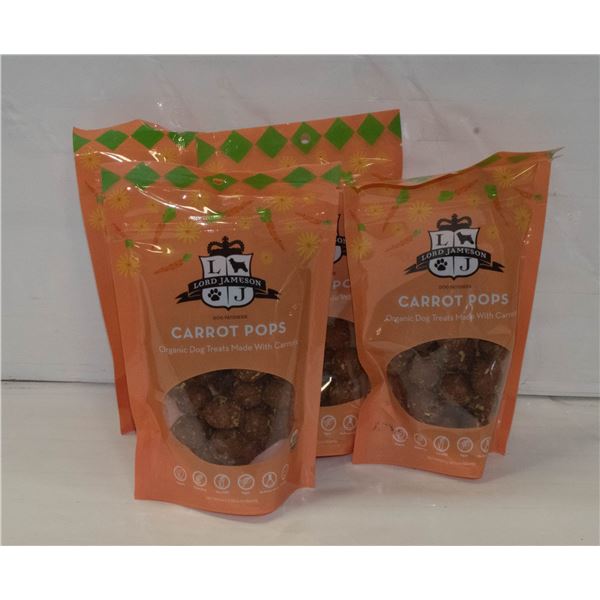 4 PACKS OF ORGANIC DOG TREATS CARROT POPS BB
