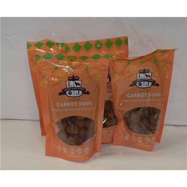 4 PACKS OF ORGANIC DOG TREATS CARROT POPS BB