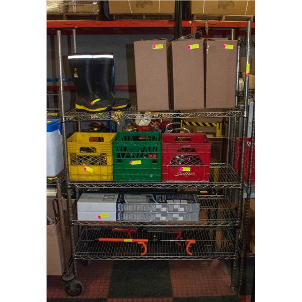 MOBILE STEEL RACK SHELVES;