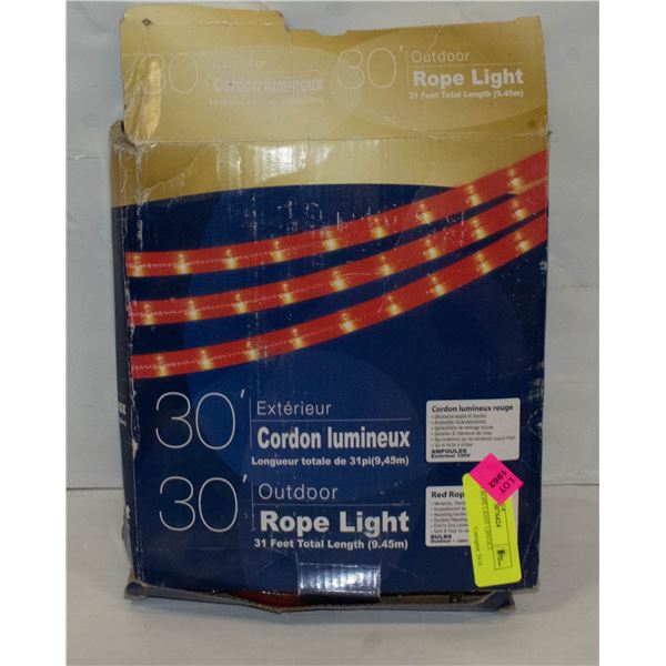 30' RED ROPE LIGHT 120VOLT
