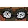 Image 1 : 2-BRAND NEW TRAILER TIRES 4.25 RIM 5.30-12
