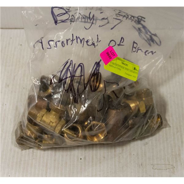 50 BRASS FITINGS; NEW; ASSORTED SIZES & TYPES