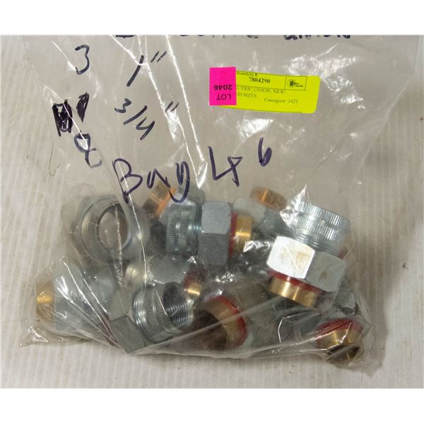 10 DIELECTRIC UNION; NEW; ASSORTED SIZES