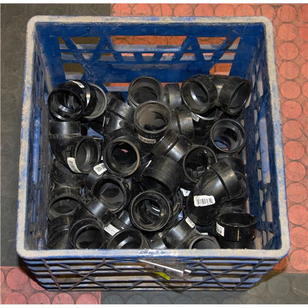 42 PEICES NEW ABS FITTINGS; ASSORTED SIZES & TYPES