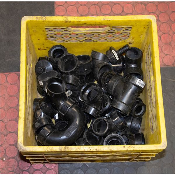 42 PEICES NEW ABS FITTINGS; ASSORTED SIZES & TYPES