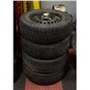 Image 1 : SET OF FOUR 205/65R15 MUD AND SNOW TIRES ON RIMS