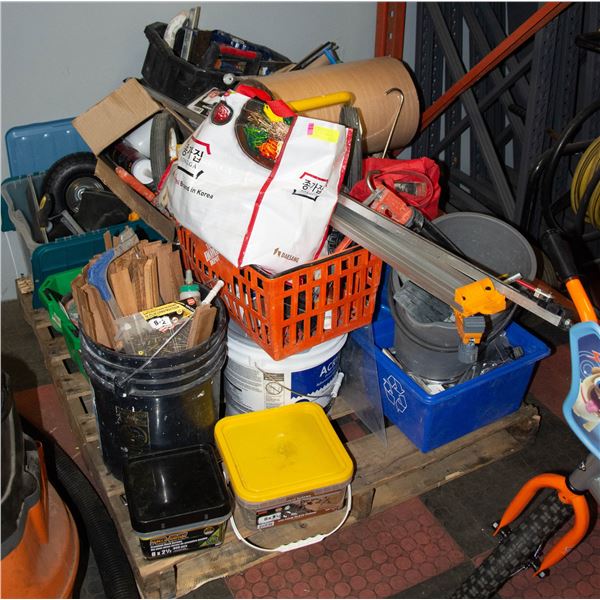 PALLET OF TOOLS AND MATERIALS