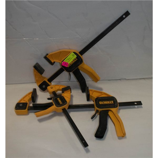 3 DEWALT ADJUSTABLE CLAMPS