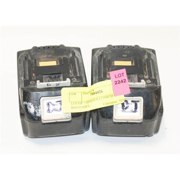 LOT OF 3 MAKITA LITHIUM ION 18V BATTERIES