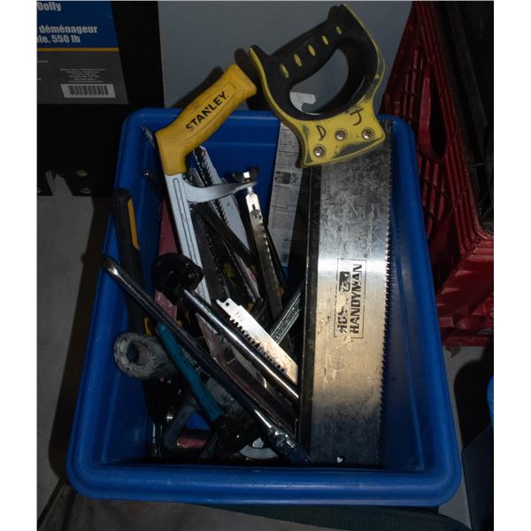 BIN OF MIXED ESTATE TOOLS
