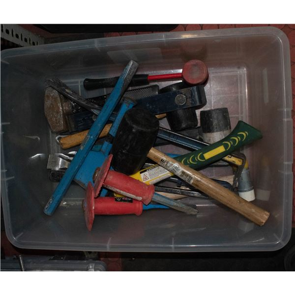 LARGE BIN OF HAND TOOLS