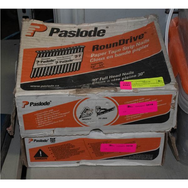 2 PARTIAL CASES OF PASLODE TAPE STRIP NAILS