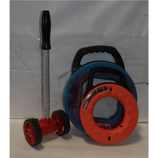 TWO FISH TAPES 240' X 1/8" & 65" SOLD WITH LUFKIN