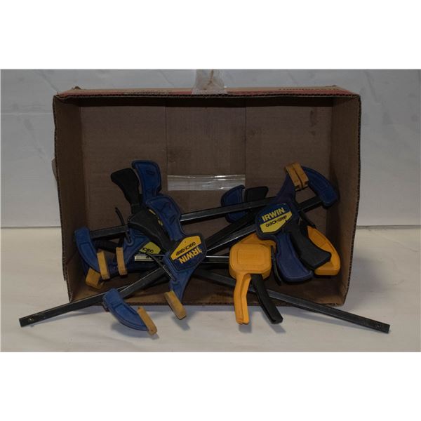 BOX OF IRWIN QUICK-GRIP CLAMPS