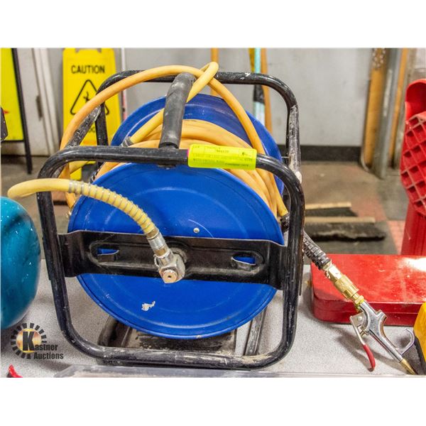 LARGE AIR LINE AND MANUAL REEL WITH SWIVEL BASE