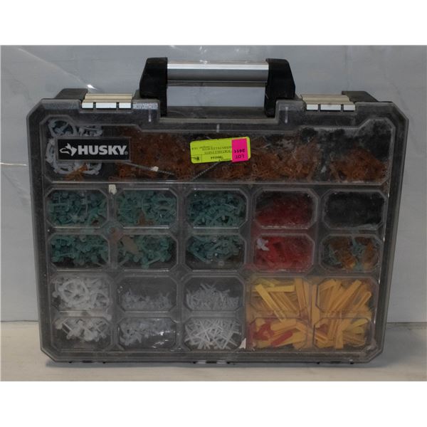 HUSKY PORTABLE PARTS ORGANIZERS FILLED WITH