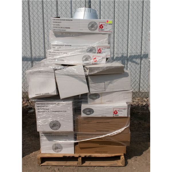 PALLET OF SELKIRK PRODUCTS INCLUDES 6" DIA CEILING