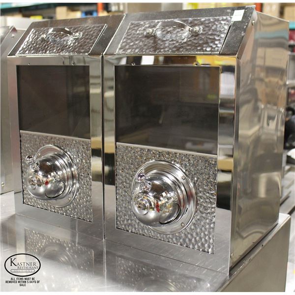 2 STAINLESS STEEL BULK COFFEE BEAN DISPENSERS