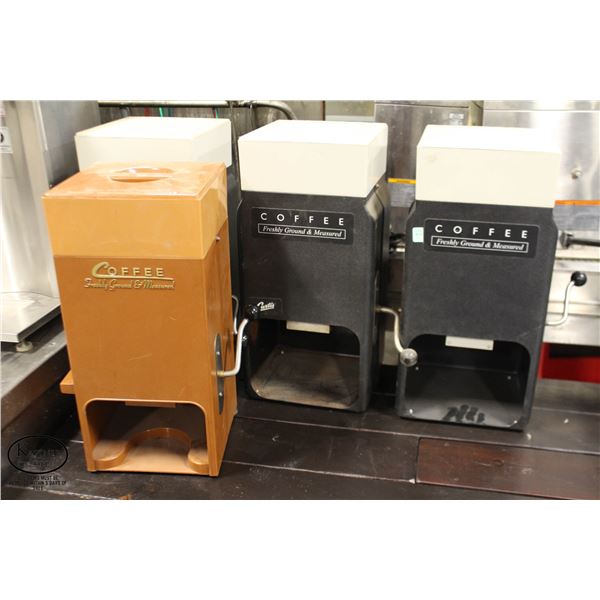 LOT OF 4 GROUND COFFEE MEASURED DISPENSERS
