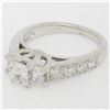 Image 2 : 14k White Gold 1.50 ctw 3 Radiant Diamond Engagement Ring w/ Round Accents Sz 5.