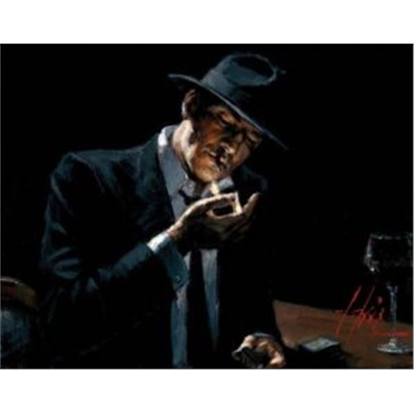 Man Lighting Cigarette by Fabian Perez