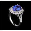 Image 4 : 18KT White Gold 3.95 ctw Tanzanite and Diamond Ring