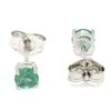 Image 2 : NEW 14k White Gold 0.35 ctw 3.5mm Round Brilliant Emerald Classic Stud Earrings