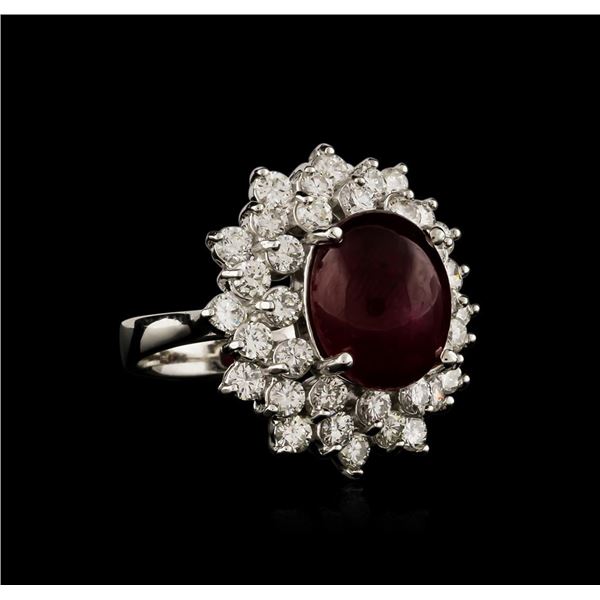 14KT White Gold 8.69 ctw Ruby and Diamond Ring