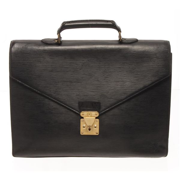 Louis Vuitton Black Epi Leather Serviette Ambassador Briefcase