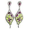 Image 1 : Natural Peridot & Rhodolite Garnet Earrings