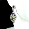 Image 2 : Natural Peridot & Rhodolite Garnet Earrings