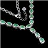 Image 2 : Natural Unheated Colombian Emerald Necklace