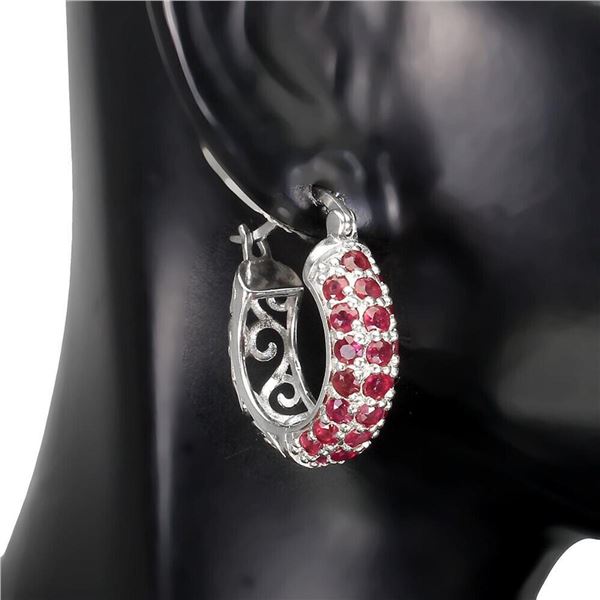 Natural Pigeon Blood Red Ruby Earrings