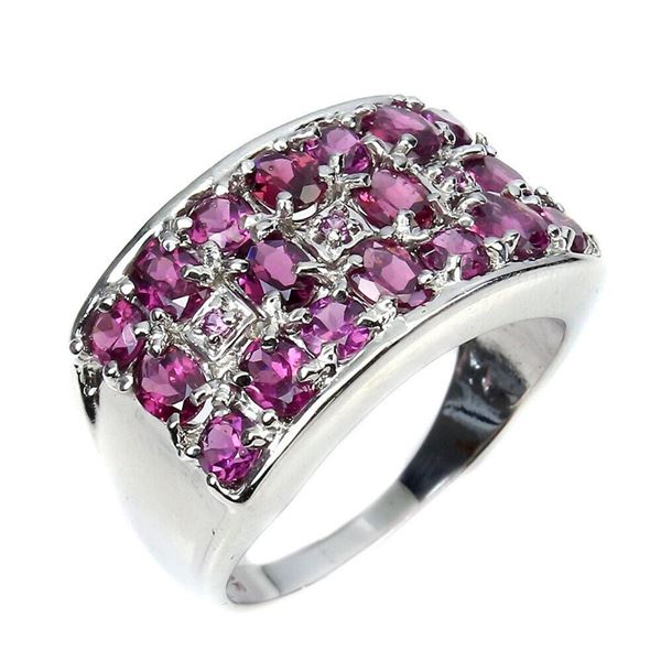 Natural Rhodolite Garnet Ring